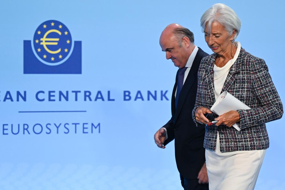 Christine Lagarde, Präsidentin der Europäischen Zentralbank (EZB), und Vizepräsident Luis de Guindos