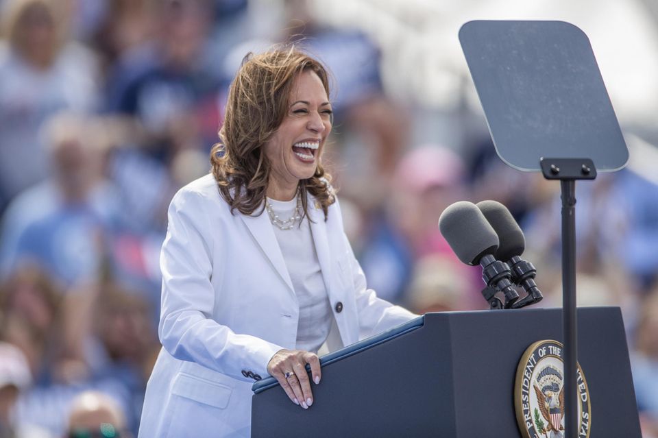 Kamala Harris at a Wahlkamp rally in Wisconsin