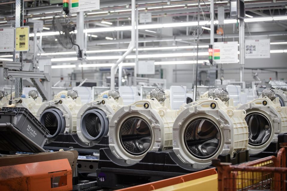 Washing machines in production