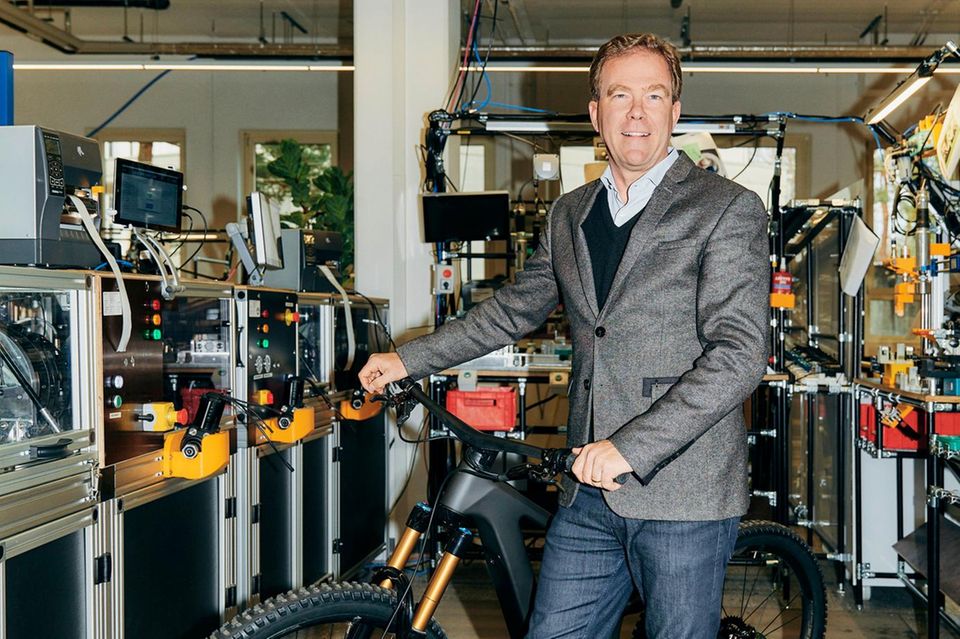 Jan Becker with an e-bike