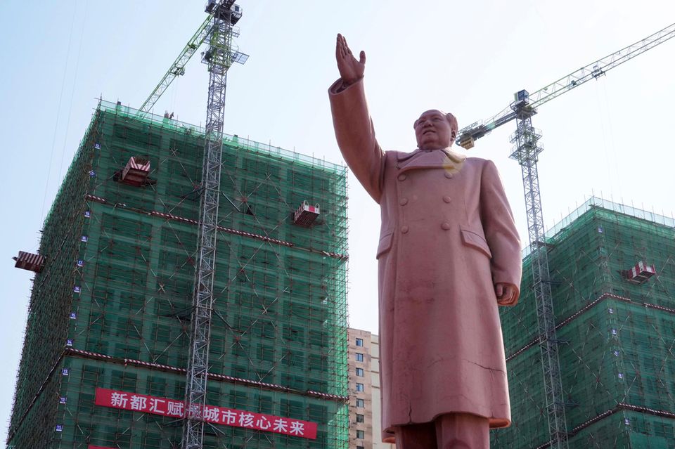 Statue von Mao Zedong in der Stadt Dandong