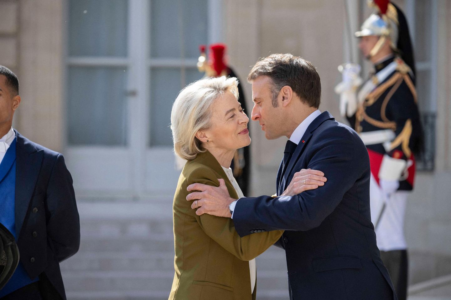 EU President Ursula von der Leyen and French President Emmanuel Macron at a meeting in May