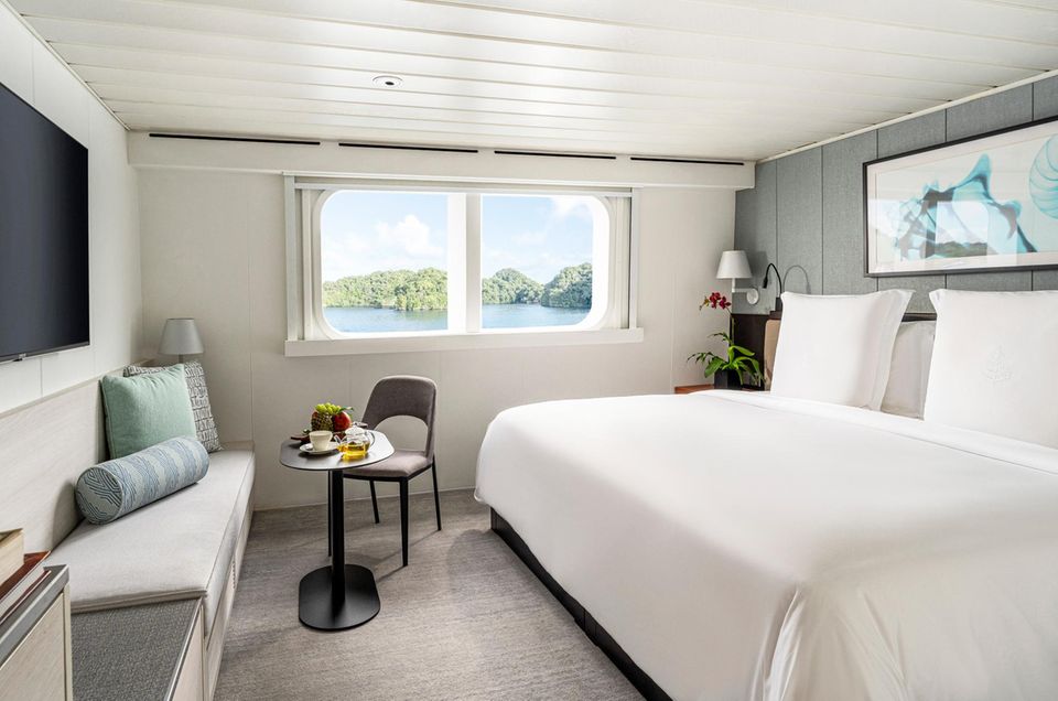 So sieht es in einer Kabine auf der „Four Seasons Explorer“ aus