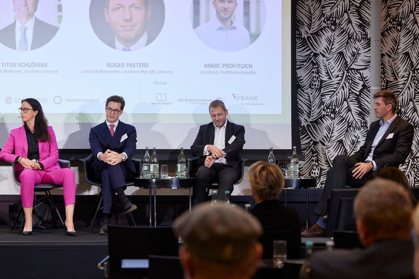 Die Vermögensverwalter Petra Ahrens, Titus Schlösser, Roger Peeters und Marc Profitlich