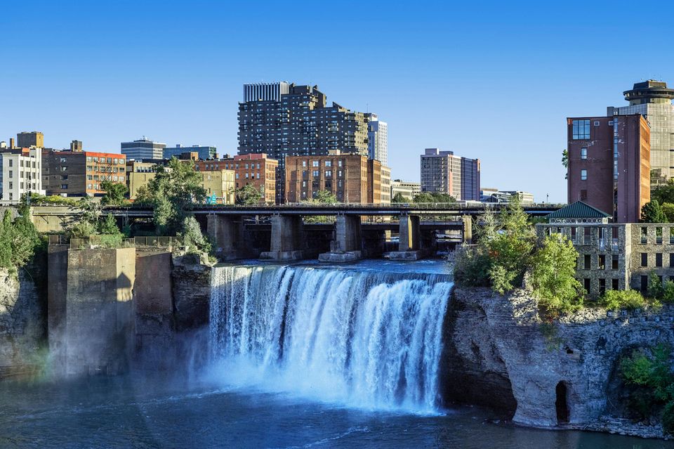 Die High Falls in der Innenstadt von Rochester