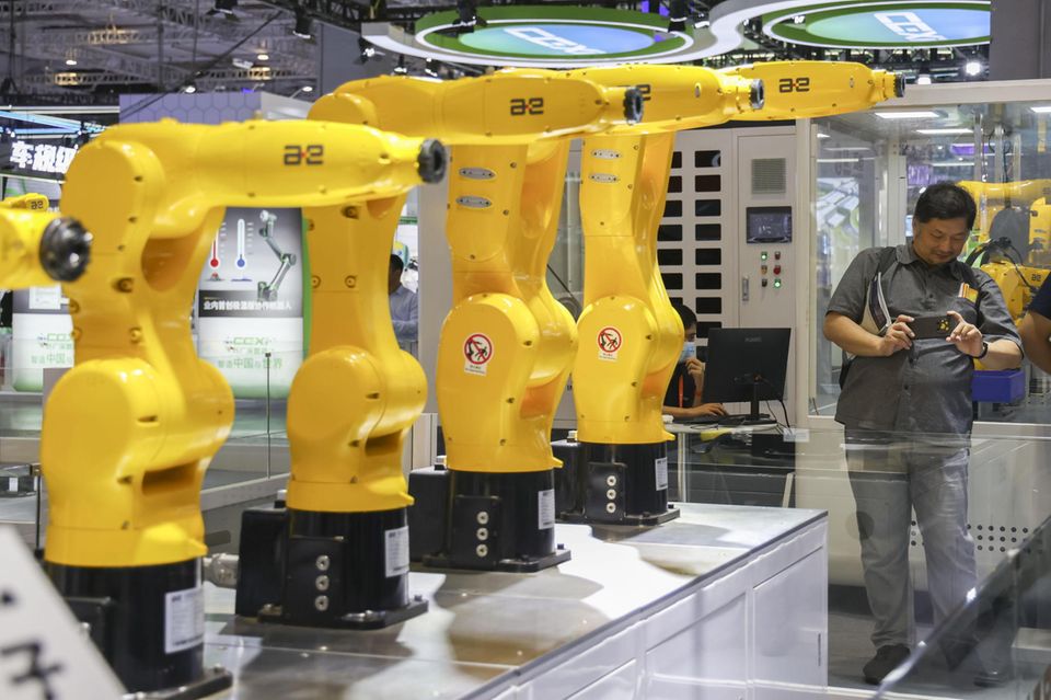 Robotertechnik auf einer Industriemesse in Schanghai