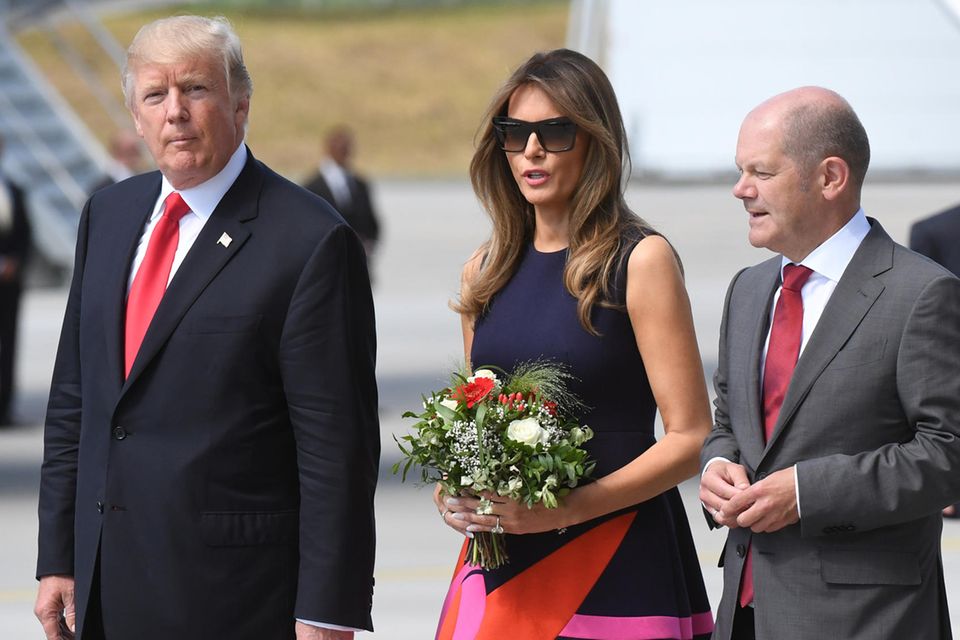 Donald Trump und Olaf Scholz 2017 in Hamburg