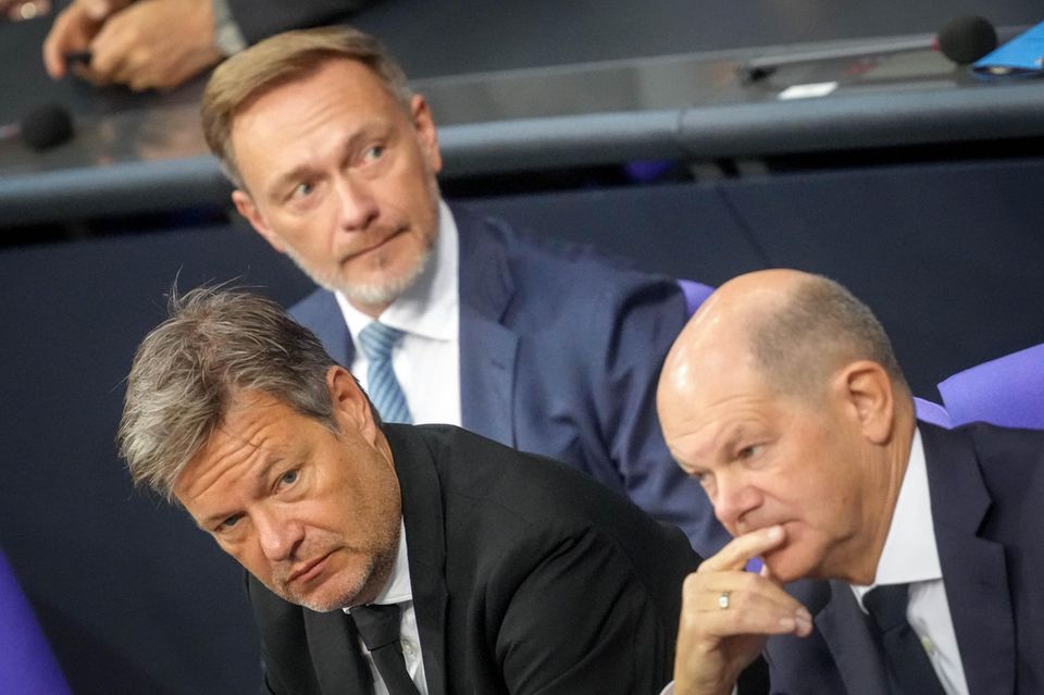 Streitendes Trio: Robert Habeck, Christian Lindner und Olaf Scholz