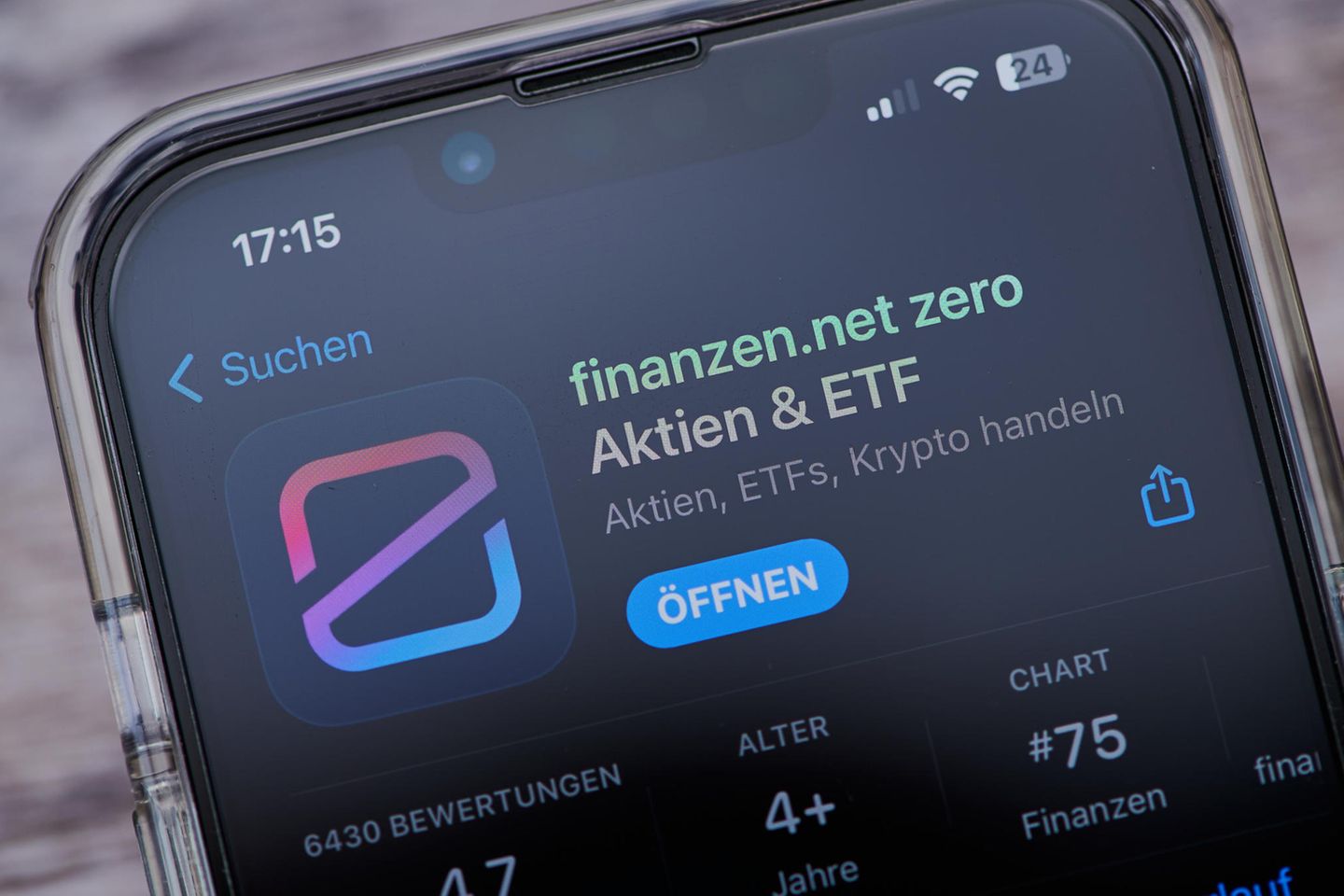 Finanzen.net-App auf einem Smartphone