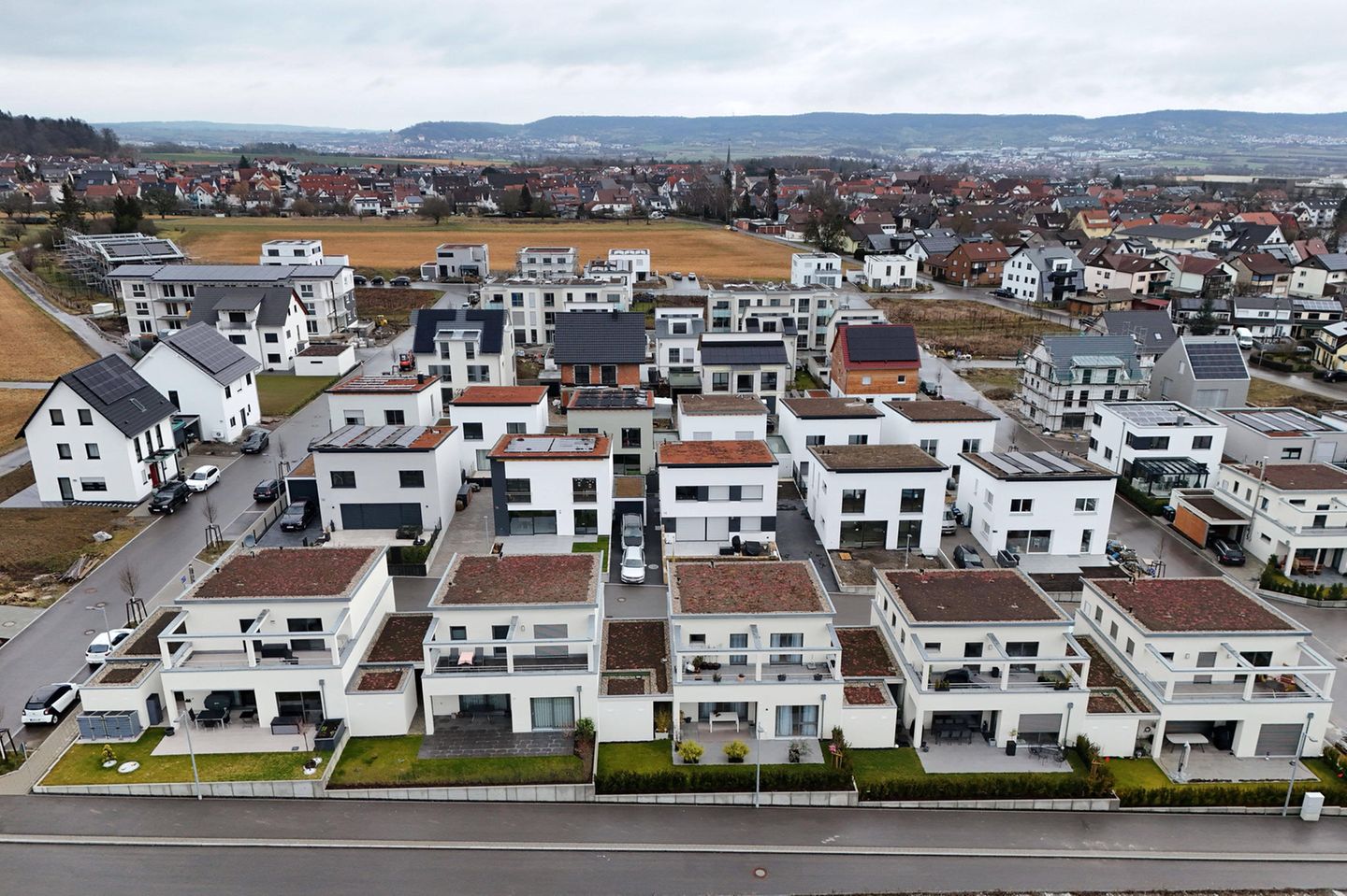 Neubauviertel in Gäufelden im Kreis Böblingen