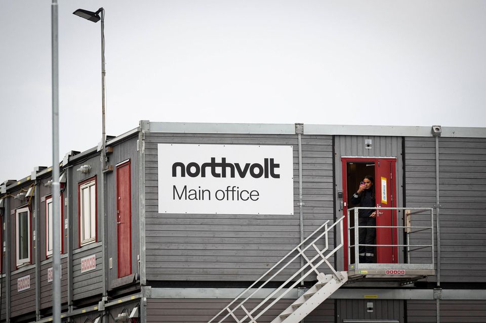 Northvolt-Bürocontainer in Skelleftea