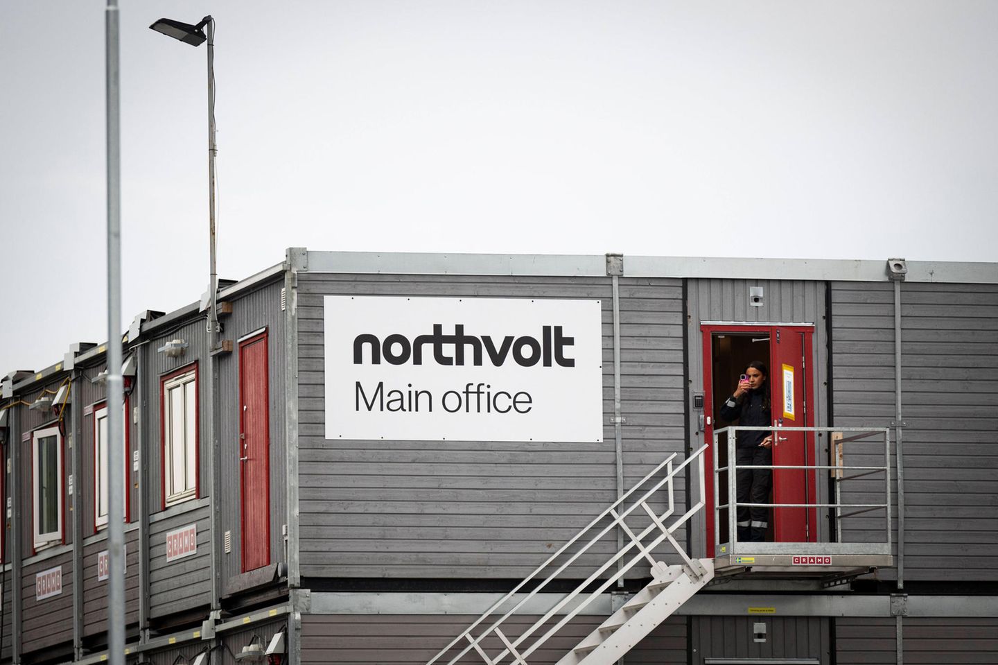 Northvolt-Bürocontainer in Skelleftea