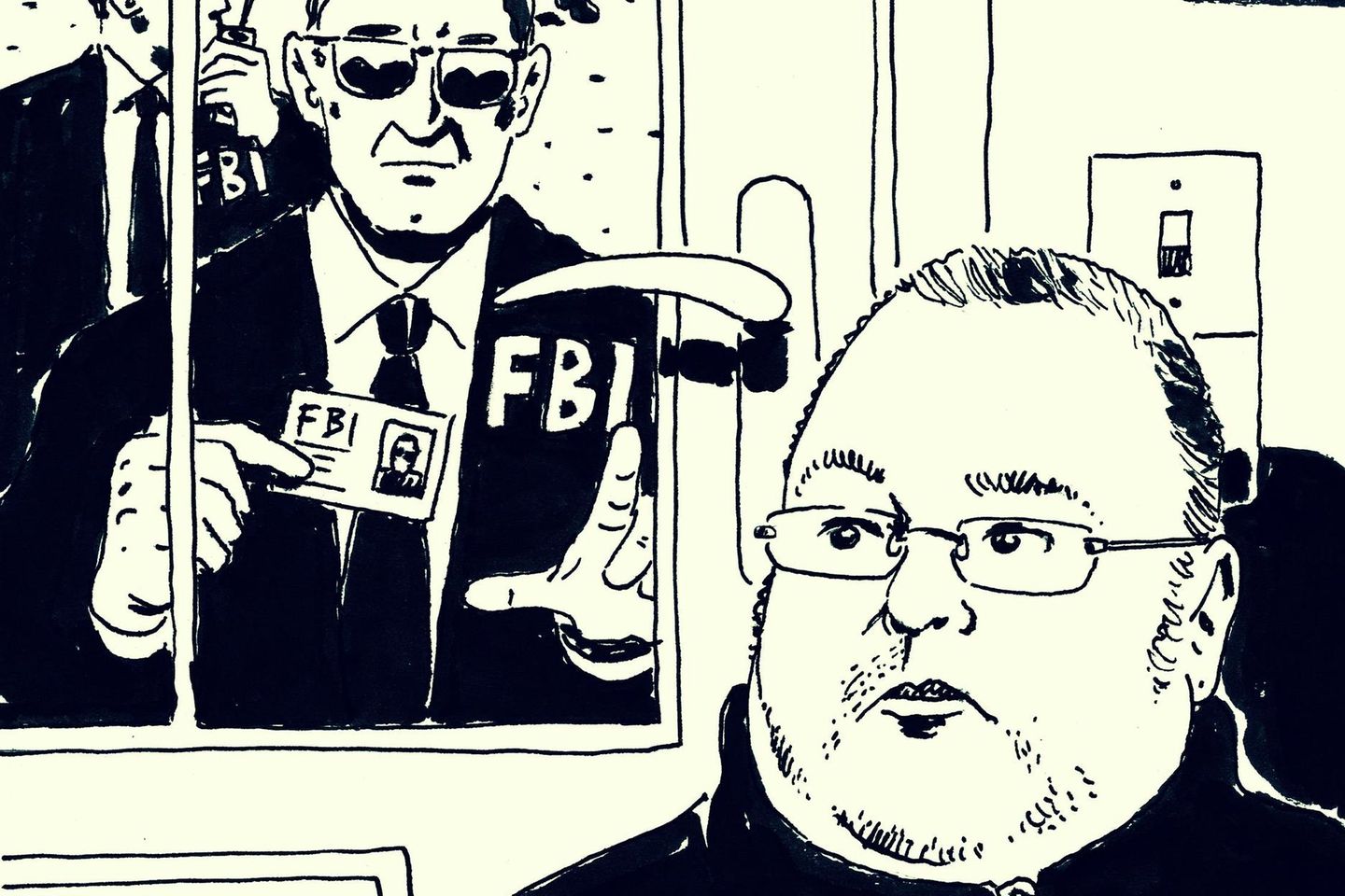 Das FBI an der Tür von Kim Dotcom