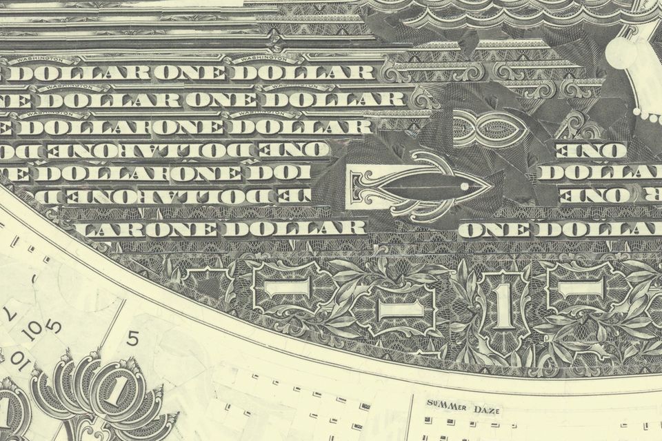 Der New Yorker Mark Wagner schafft Kunst, indem er Dollarnoten zerschneidet und neu zusammensetzt.