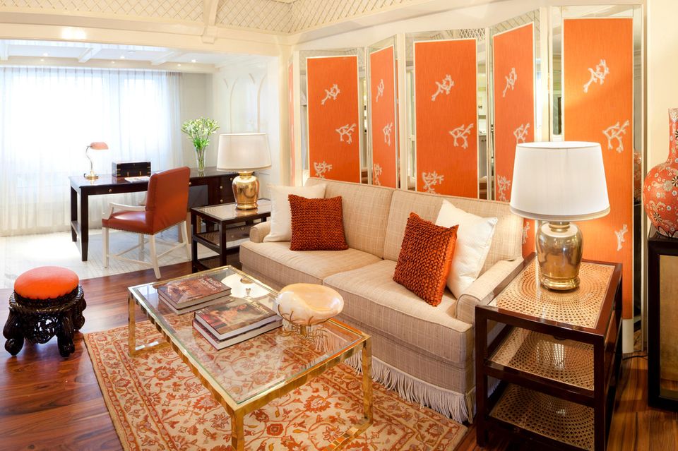 Die „Coral Suite“ des „Taj Mahal Palace“ in Mumbai ist eine mondäne, korallenrote Augenweide