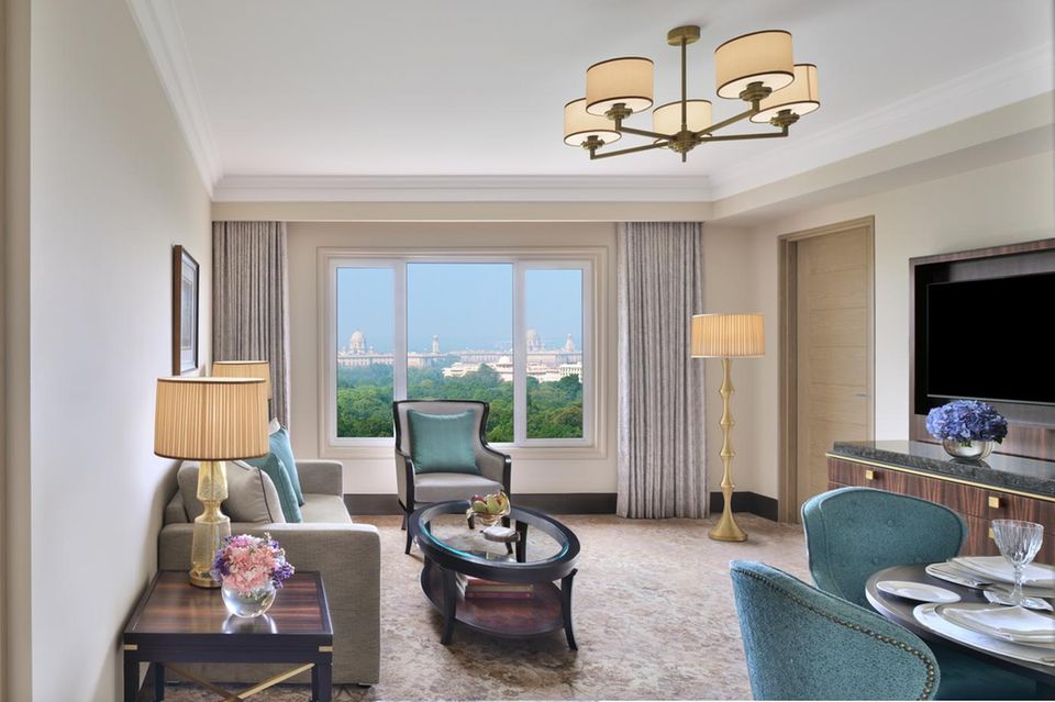 Elegant, modern und mit Blick ins Grüne: mein Zimmer im „Taj Mahal, New Delhi“