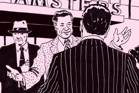 Raue Sitten: Gewerkschaftsboss Hoffa (M.) und die Mafia