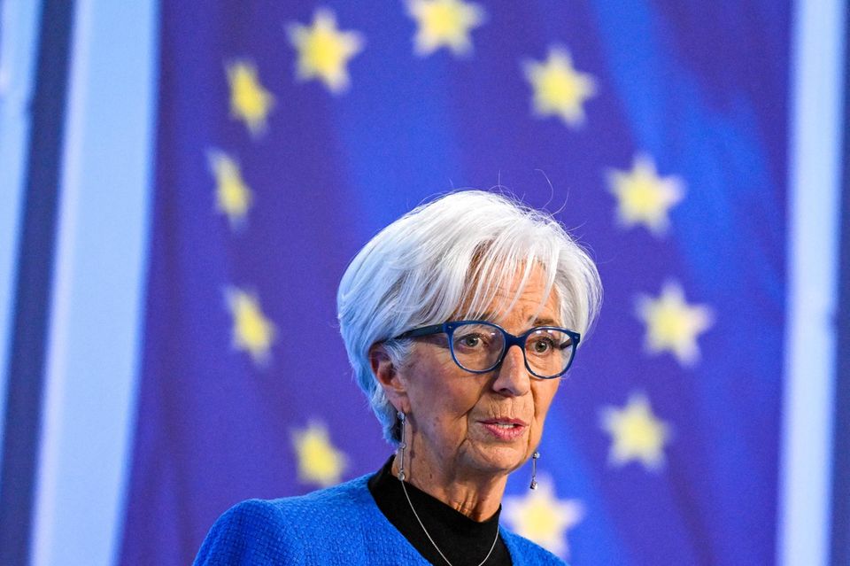 Christine Lagarde spricht auf der Pressekonferenz nach der EZB-Ratssitzung