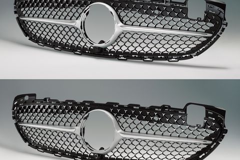 Auch Autoersatzteile sind nicht vor Kopien sicher, so etwa der Kühlergrill von Mercedes-Benz (oben)