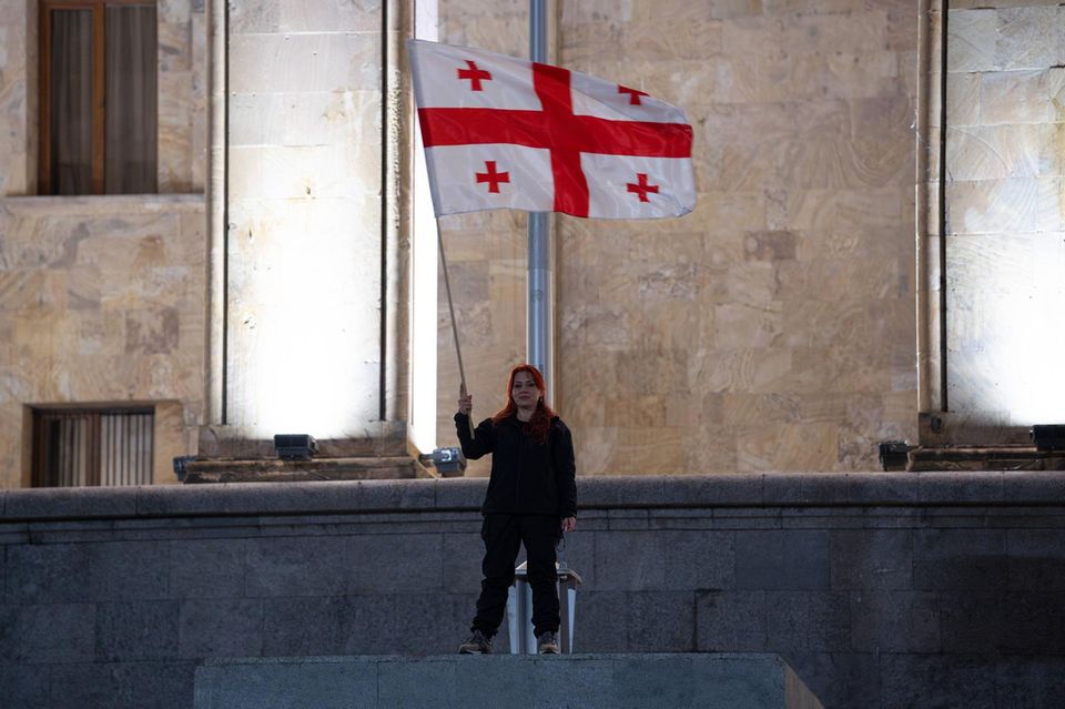 Demonstration gegen die aktuelle politische Führung in Georgien Anfang Februar in Tiflis
