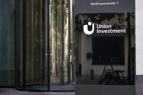 Eingangsbereich der Union Investment Bank in Frankfurt