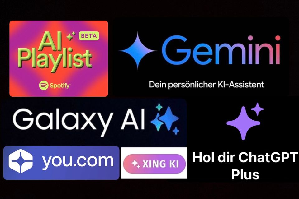 Von Spotify bis Google Gemini: Überall glitzern im Firmenauftritt die KI-Sterne.