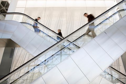 Rolltreppen rauf und runter