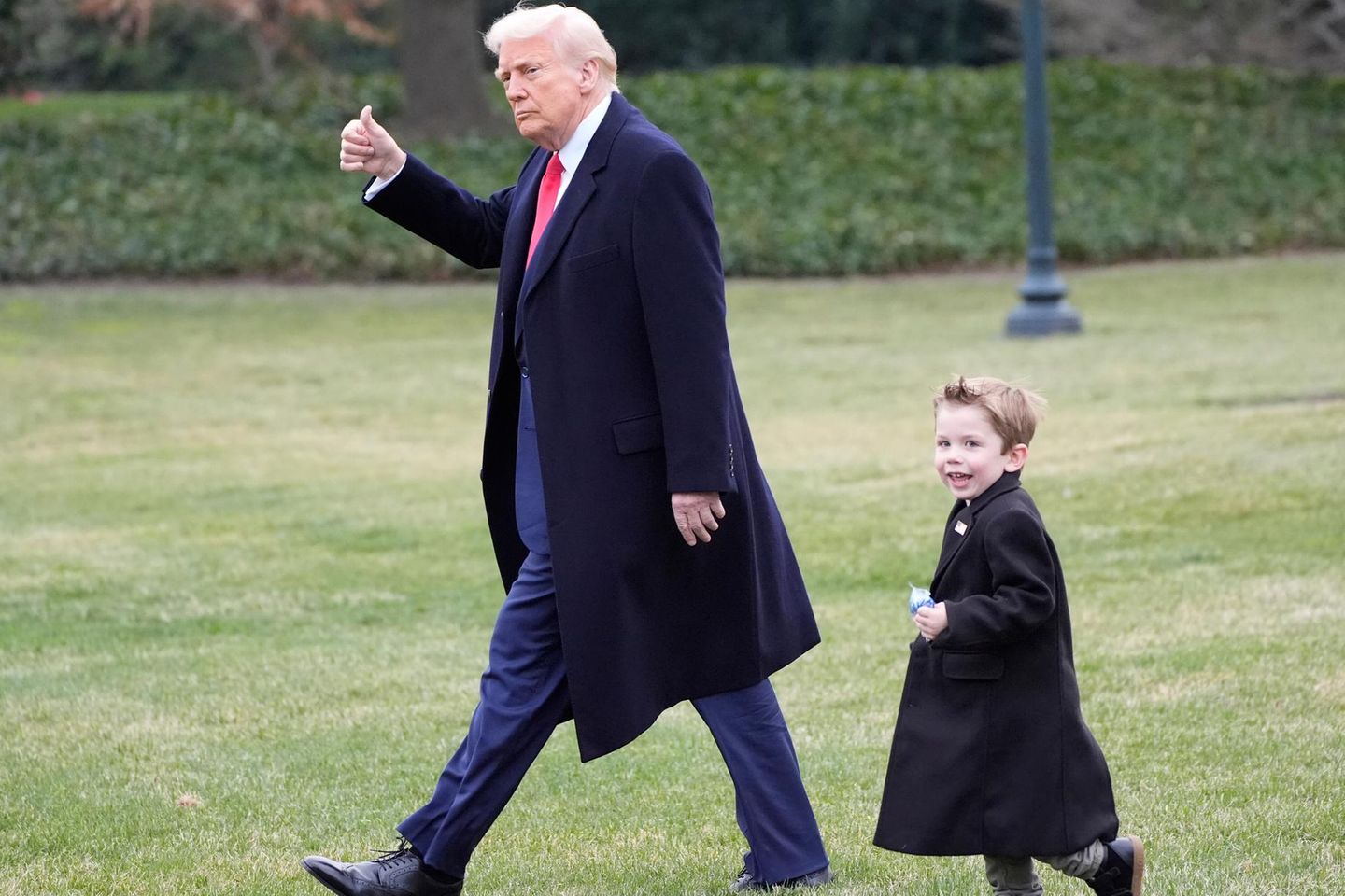 US-Präsident Donald Trump mit Elon Musks Sohn