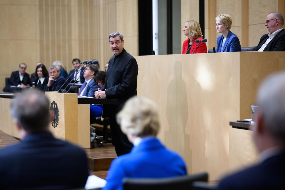 Markus Söder, Ministerpräsident von Bayern, spricht bei der Plenarsitzung im Deutschen Bundesrat