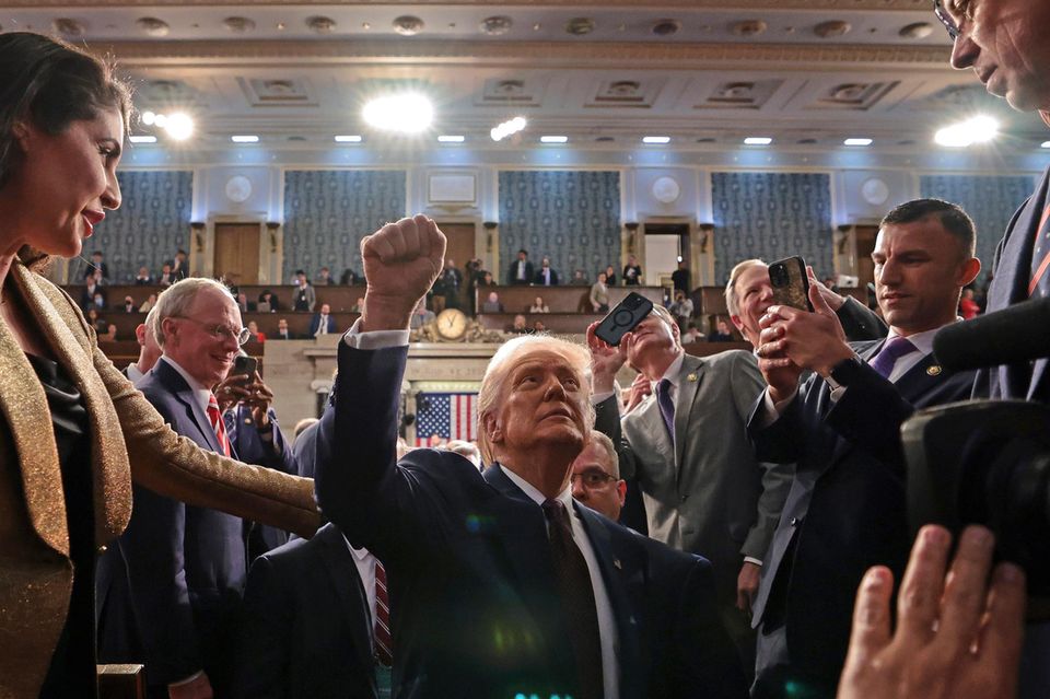 Donald Trump wird von seinen Anhängern im Kongress gefeiert