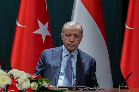 Präsident Erdogan bei einer Konferenz