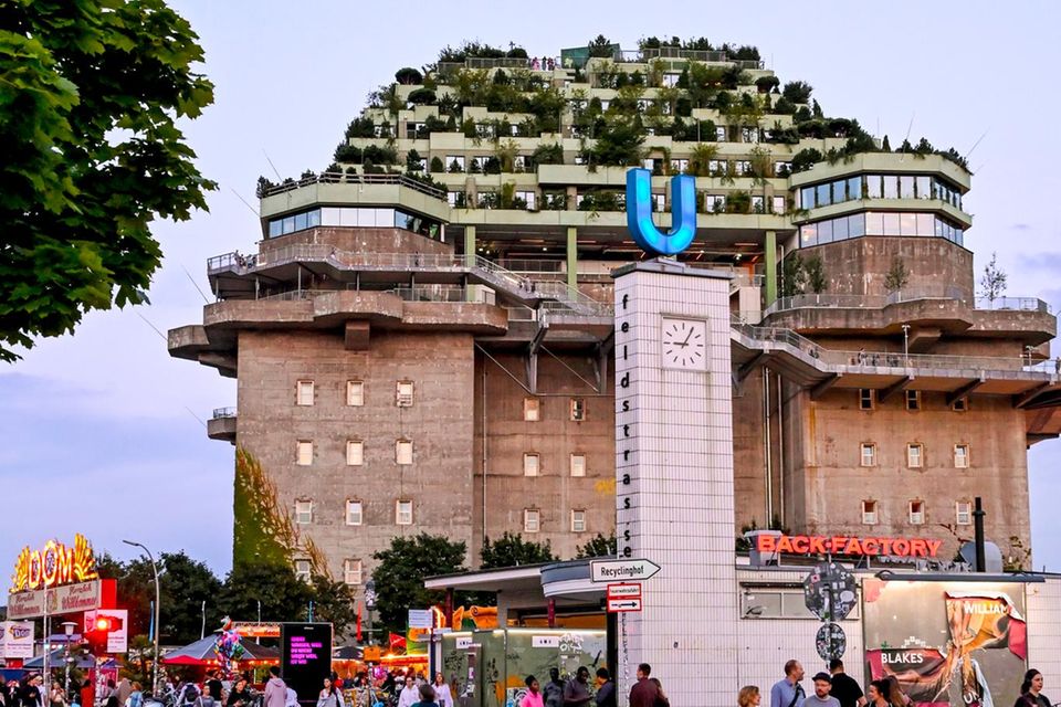 Grüner Bunker am Heiligengeistfeld in Hamburg