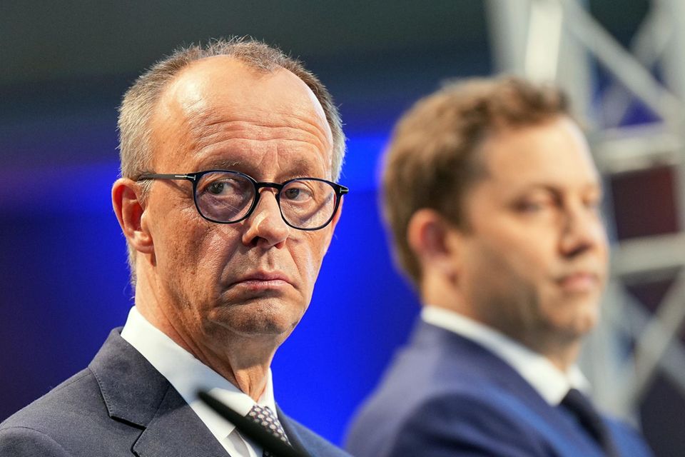 Friedrich Merz und Lars Klingbeil bei einem Pressetermin