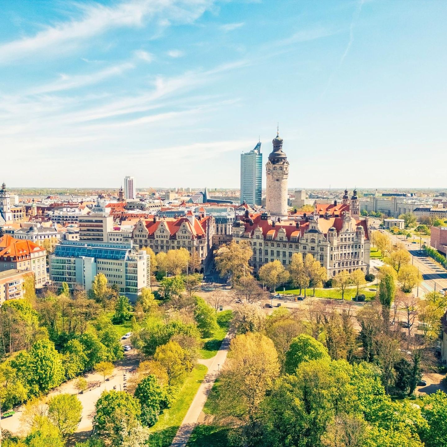 Blick auf Leipzig