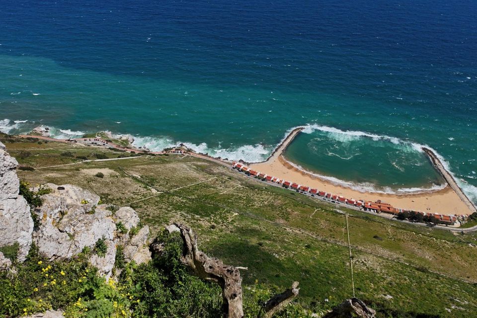 Strand Sandy Bay und Eastern Beach vom Rock of Gibraltar