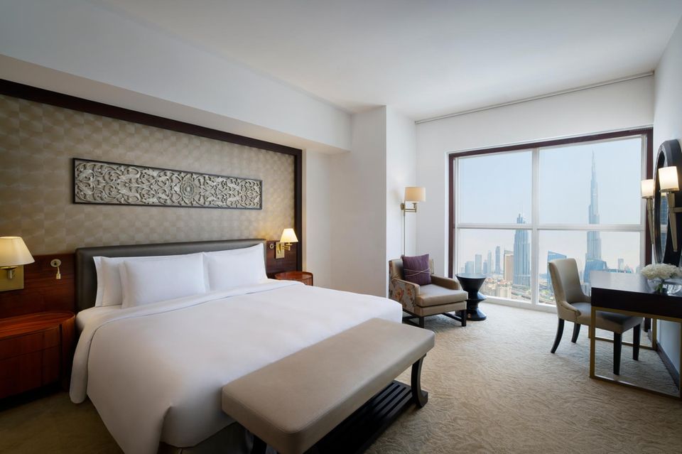 From my room, a “Two Bedroom Apartment Suite”, there is a daily view of the tallest skyscraper in the world