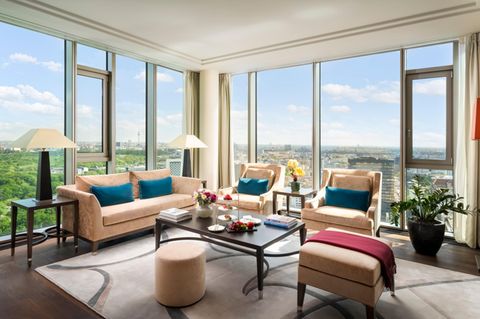 Die stilvolle „Tower Suite“ bietet diskrete Rückzugsmöglichkeiten und einen spektakulären Ausblick