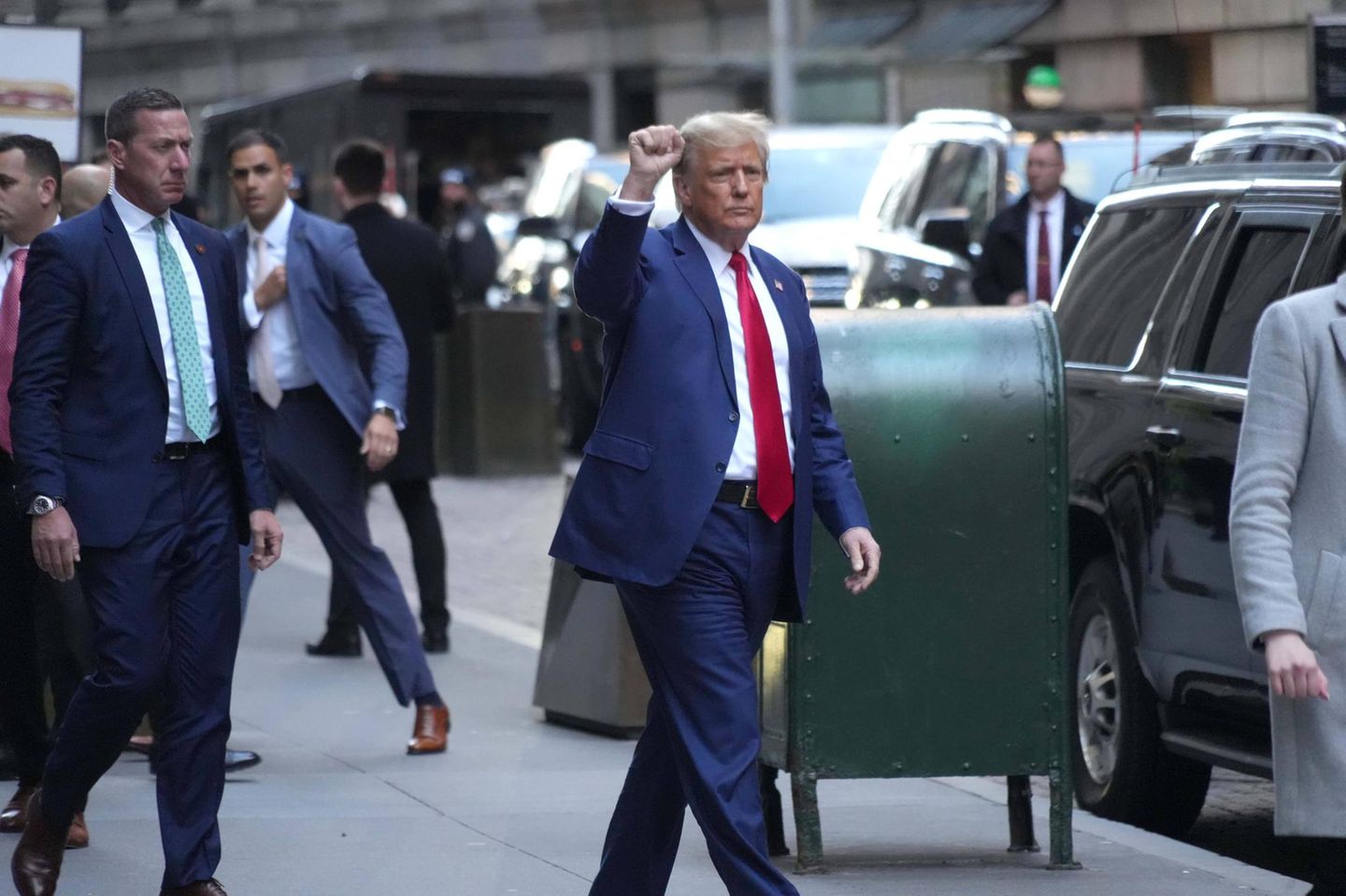 Donald Trump läuft auf der Wall Street