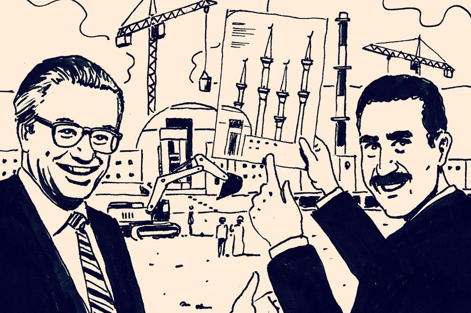 KWU-Boss Barthelt, Irans Atomchef Sahabi: Einvernehmen