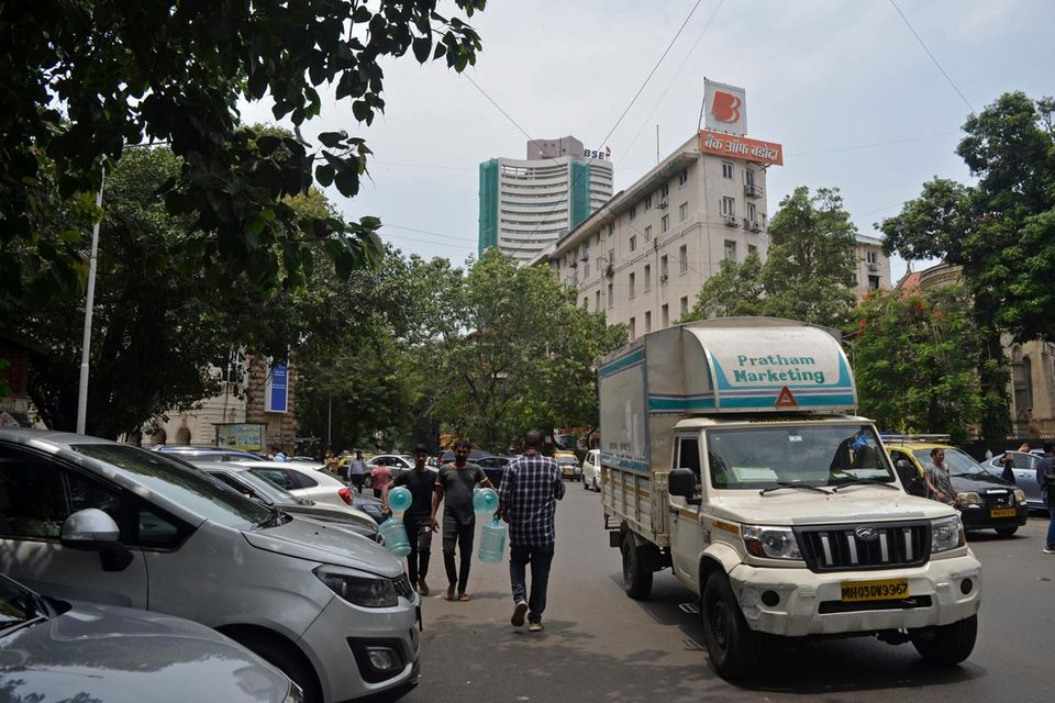 Die Bombay Stock Exchange in Mumbai, wo indische Aktien gehandelt werden