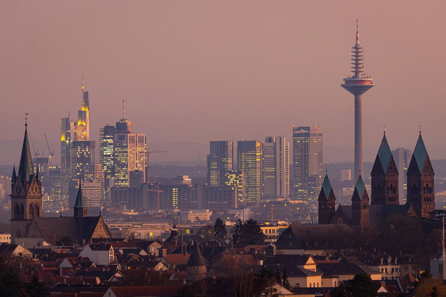 Blick auf die Skyline von Frankfurt
