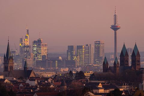 Blick auf die Skyline von Frankfurt