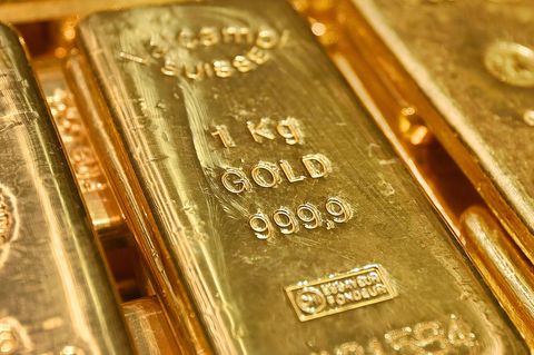 Goldbarren in einem Tresorraum