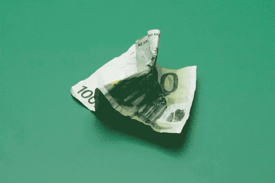 Dinheiro: Nota de 100 euros em animação