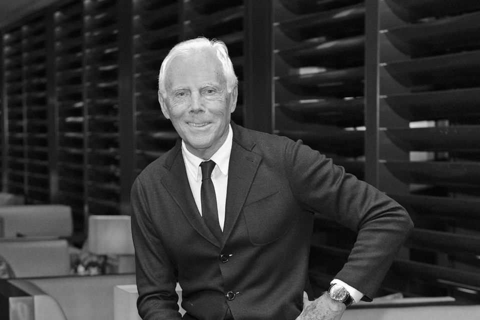 Giorgio Armani posiert während der Modewoche in Mailand 2016