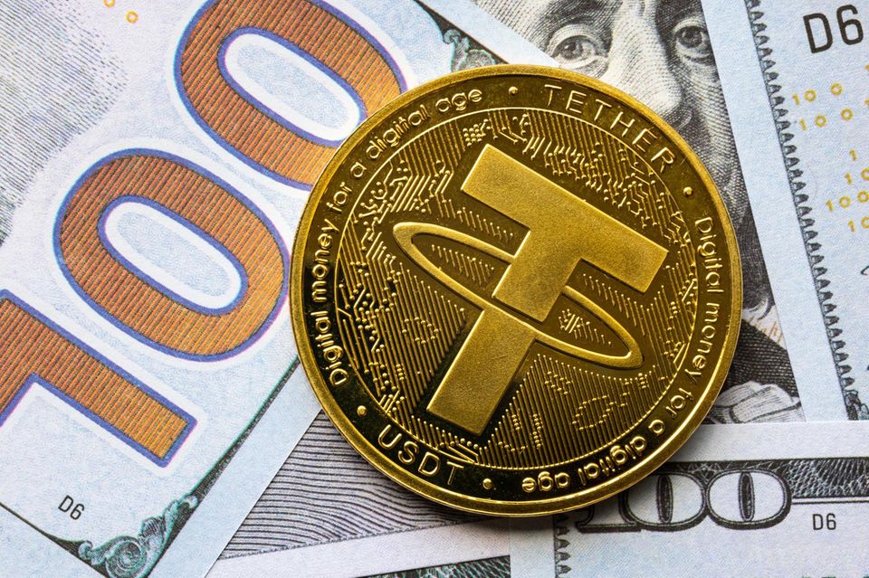 Goldener Tether-Coin
