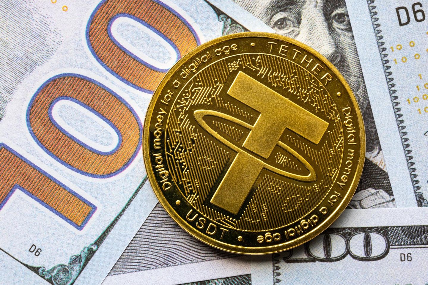 Goldener Tether-Coin