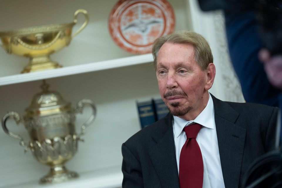 Oracle-Gründer Larry Ellison im Weißen Haus.