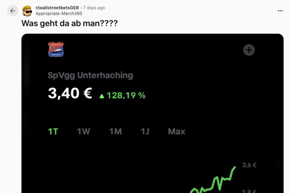 Nutzer auf Reddit hatten Geld übrig – und fanden die Aktie der Spielvereinigung