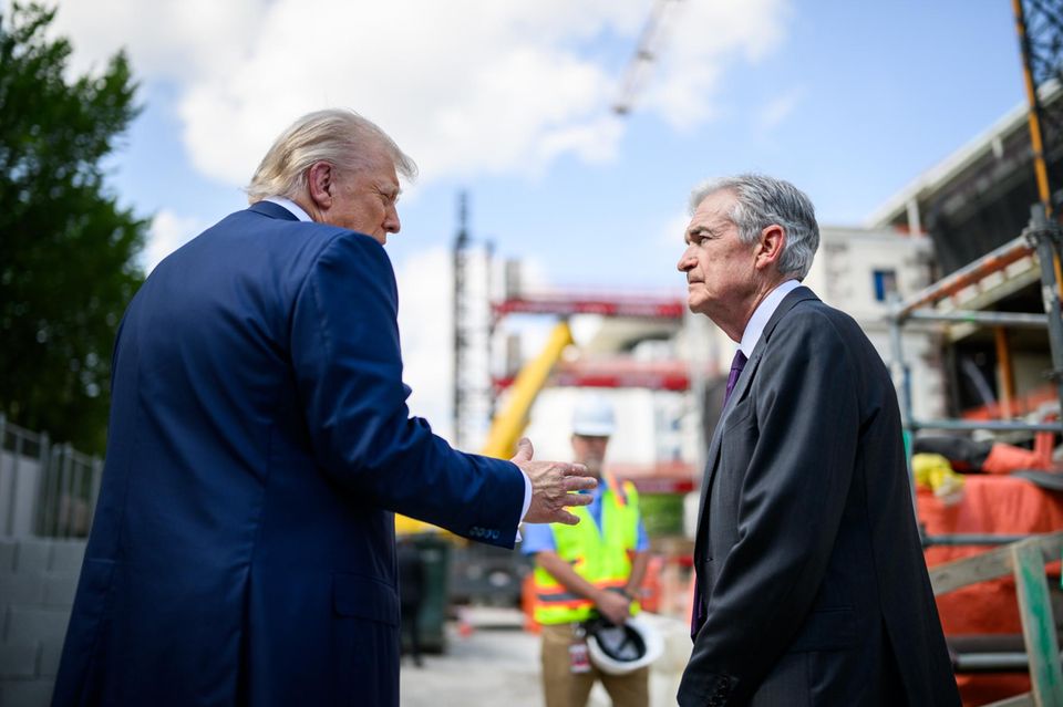 US-Präsident Donald Trump (links) und Fed-Chef Jerome Powell im Juli